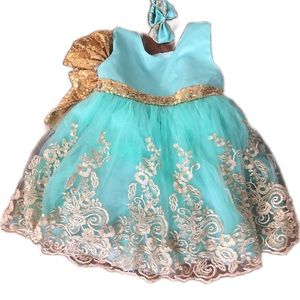 beautiful girls dress teal